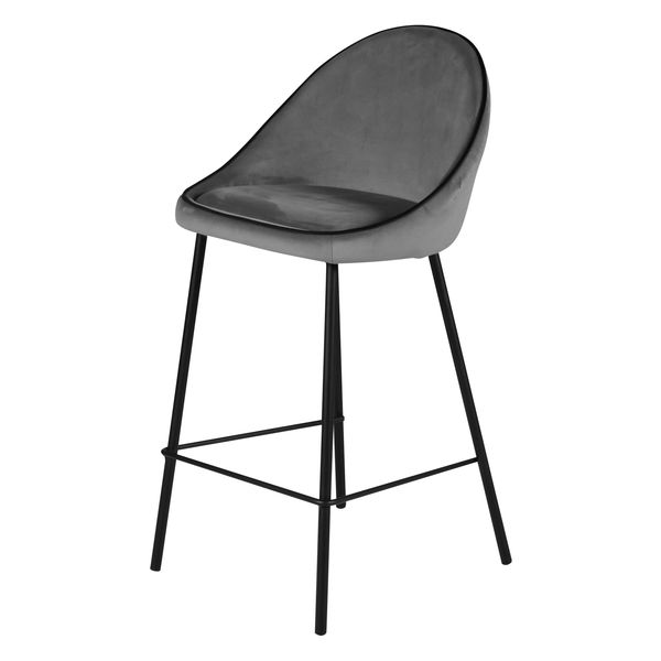 Chaise de bar velours anthracite
