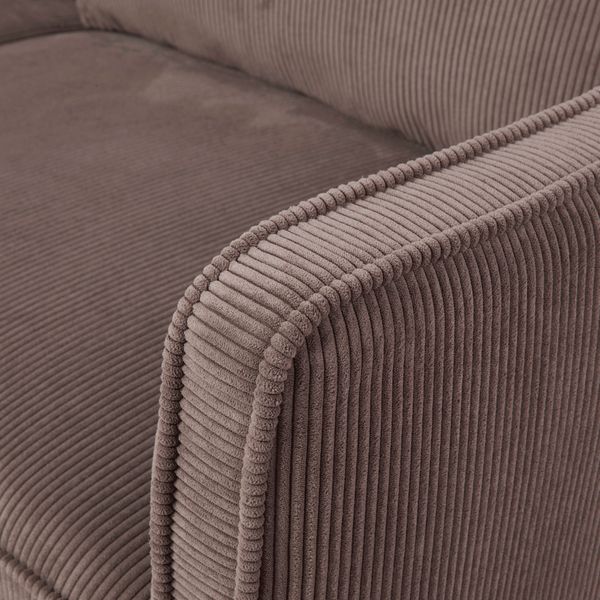 Fauteuil velours côtelé chocolat