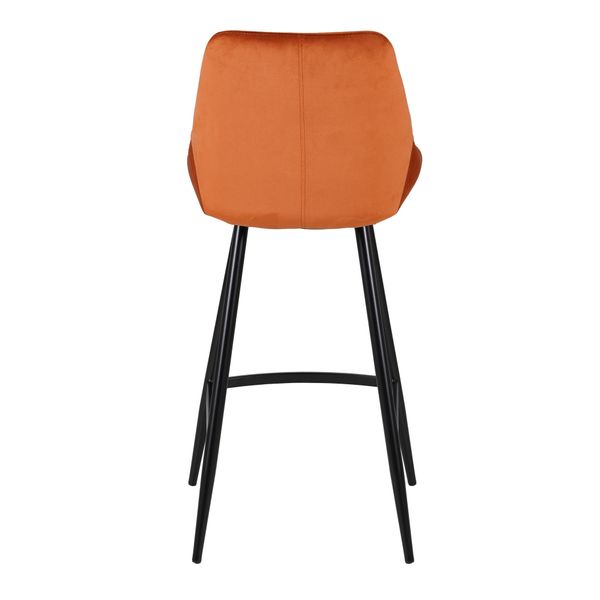 Chaise snack en velours cognac