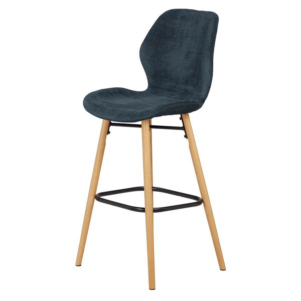 Chaise snack tissu soft touch bleu foncé