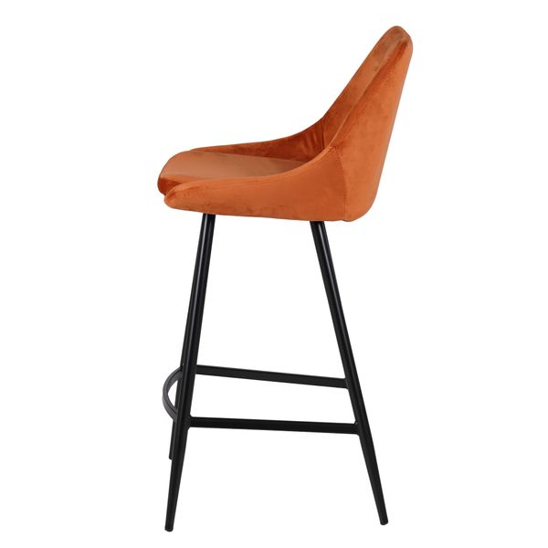 Chaise snack en velours cognac