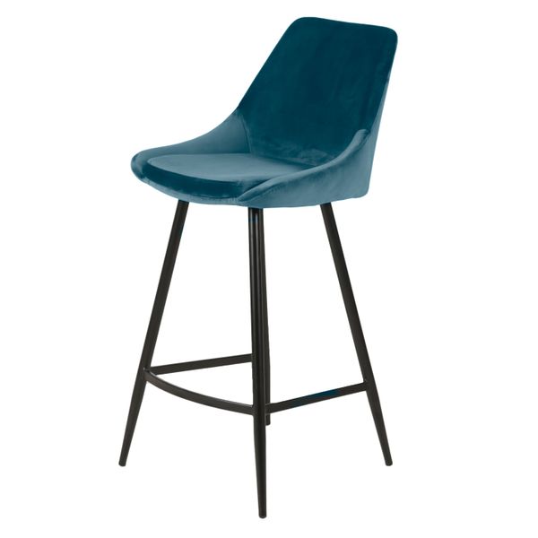 Chaise snack en velours bleu