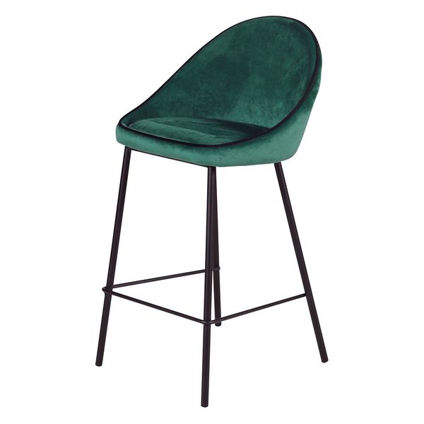 Chaise de bar velours vert canard