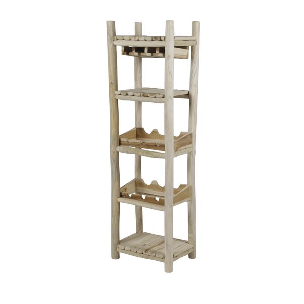 Porte-bouteilles style chalet en teck 4 niches Noldor