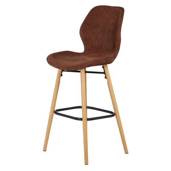 Chaise snack tissu soft touch acajou