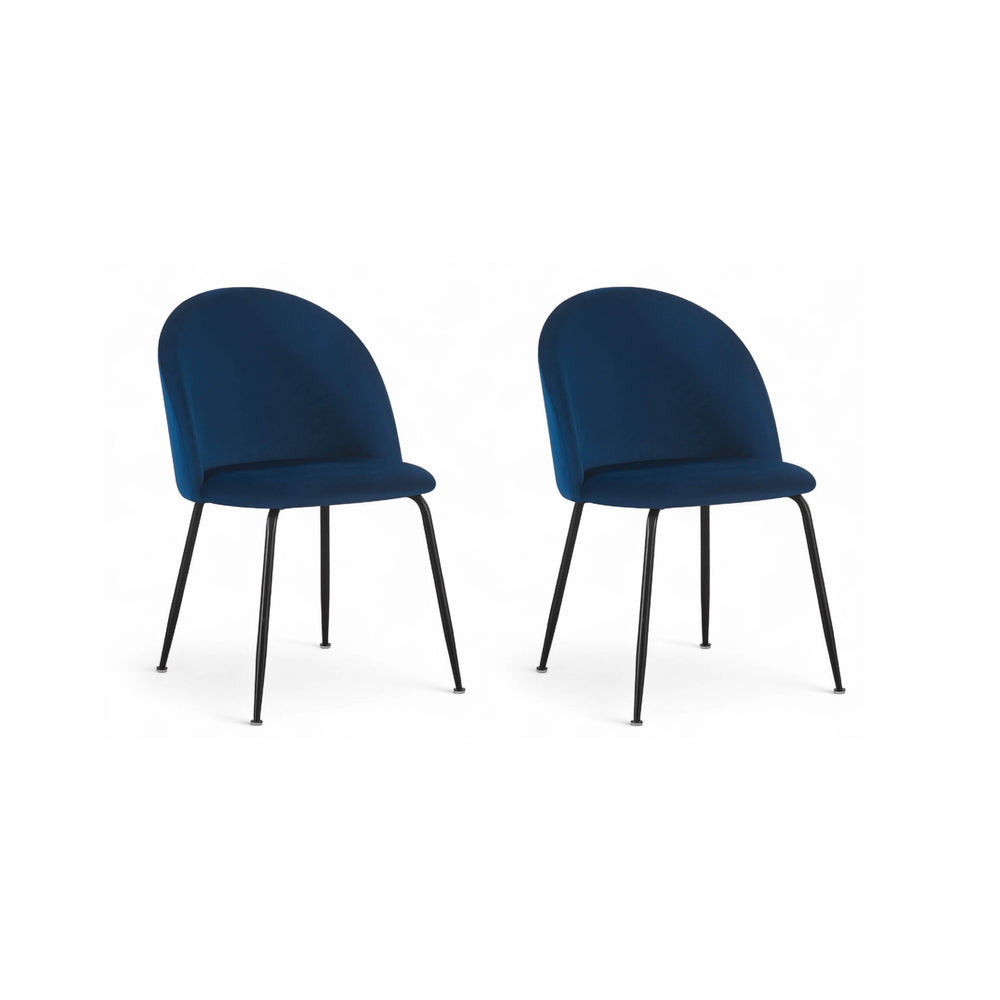 Chaise repas velours bleu marine
