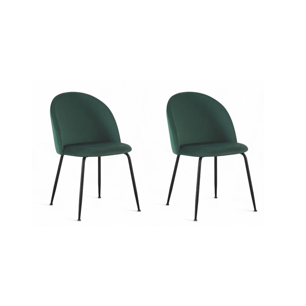 Chaise repas velours vert bouteille