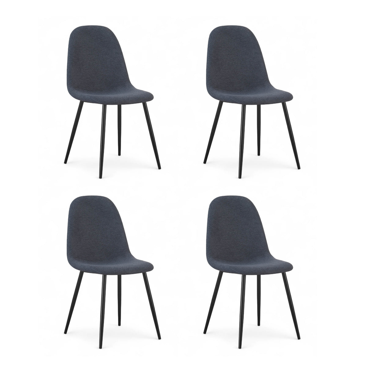Chaise repas tissu bleu foncé