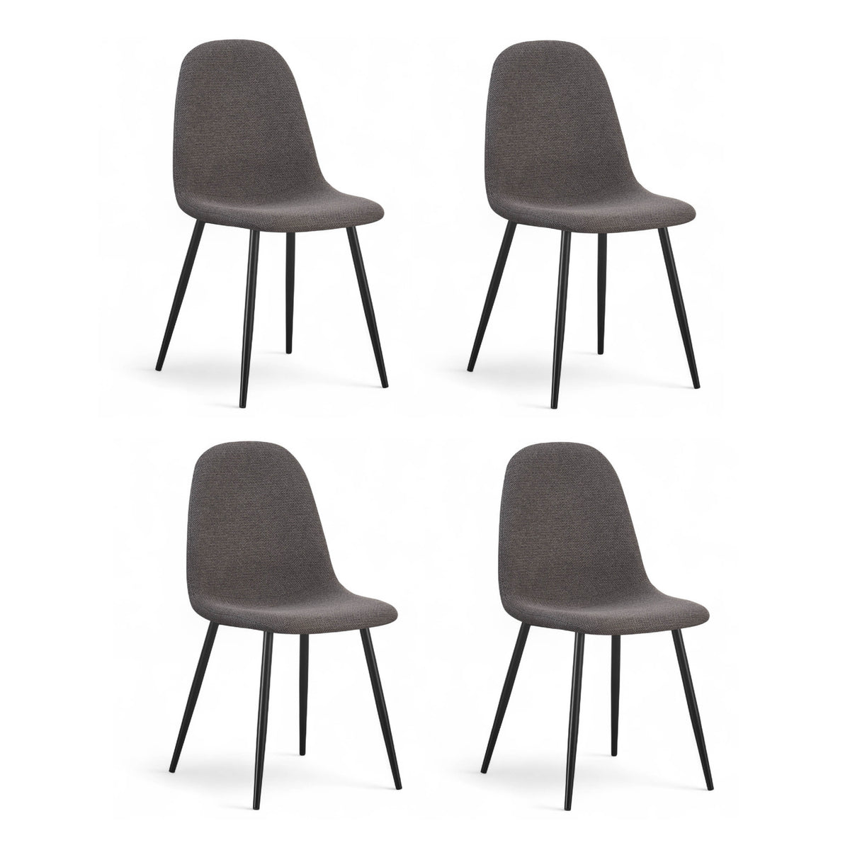Chaise repas tissu gris anthracite