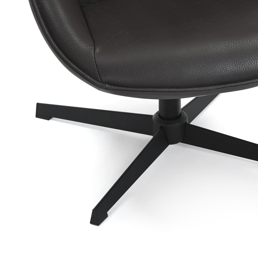 Fauteuil pivotant en PU noir