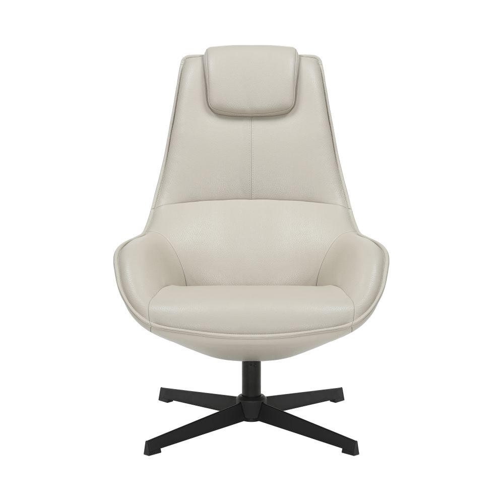 Fauteuil pivotant en PU gris clair