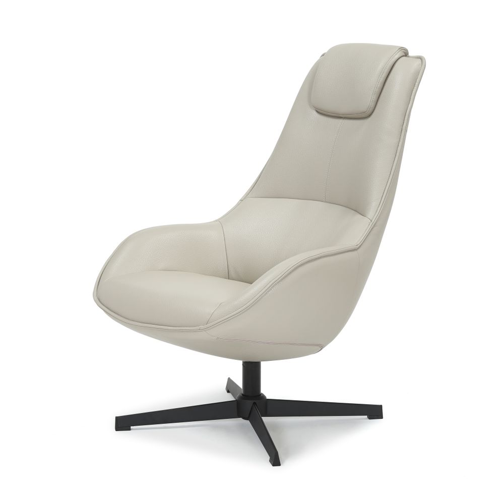 Fauteuil pivotant en PU gris clair