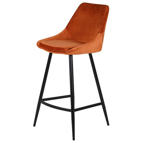 Chaise snack en velours cognac