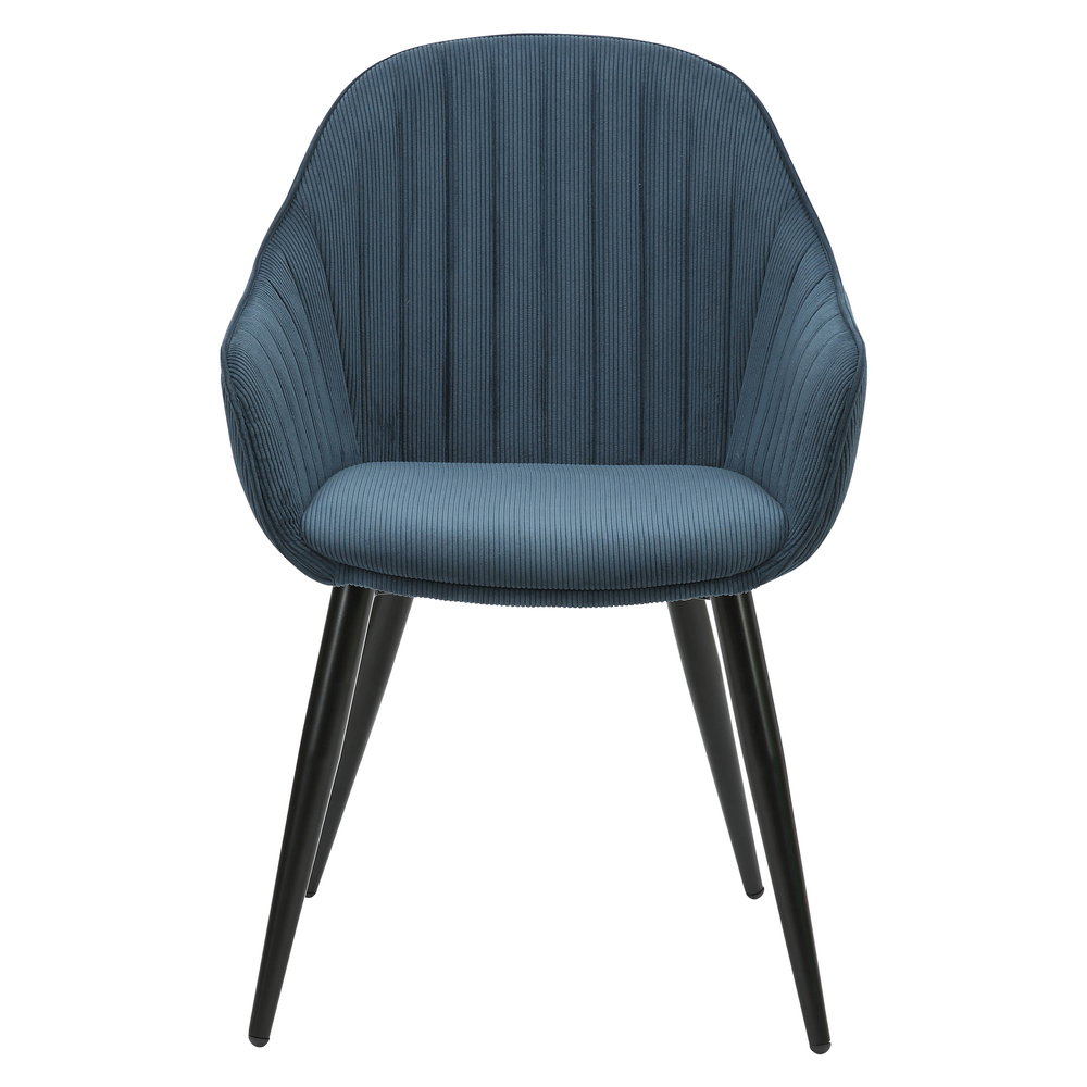 Fauteuil en velours côtelé bleu figuerolles
