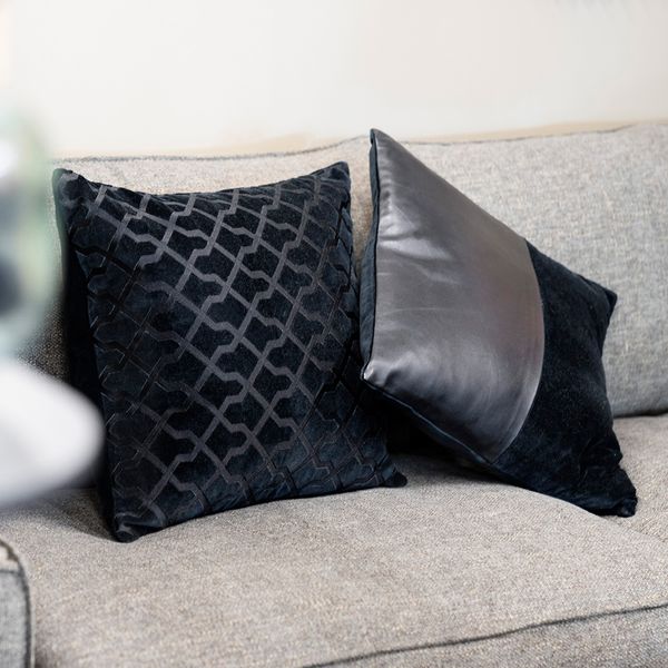 Coussin forks noir carré