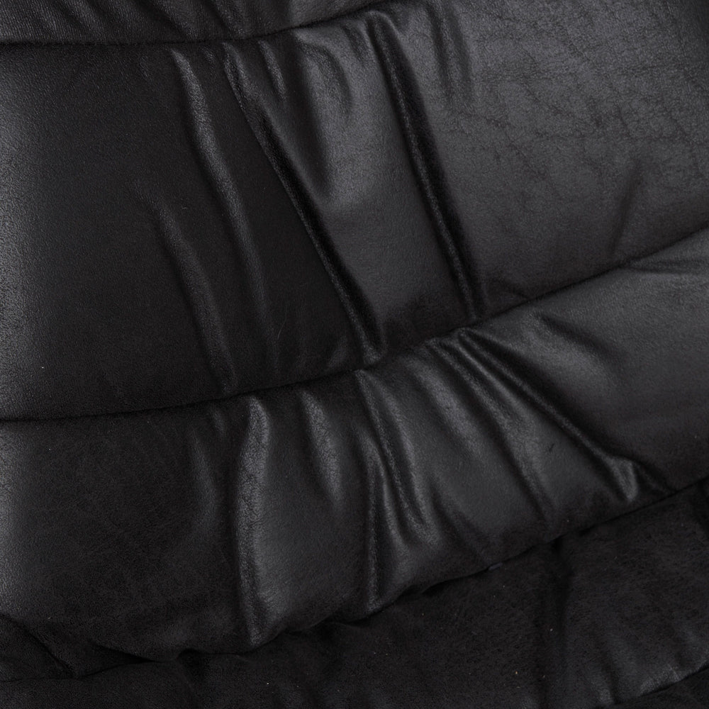 Chaise noire pied métal gris