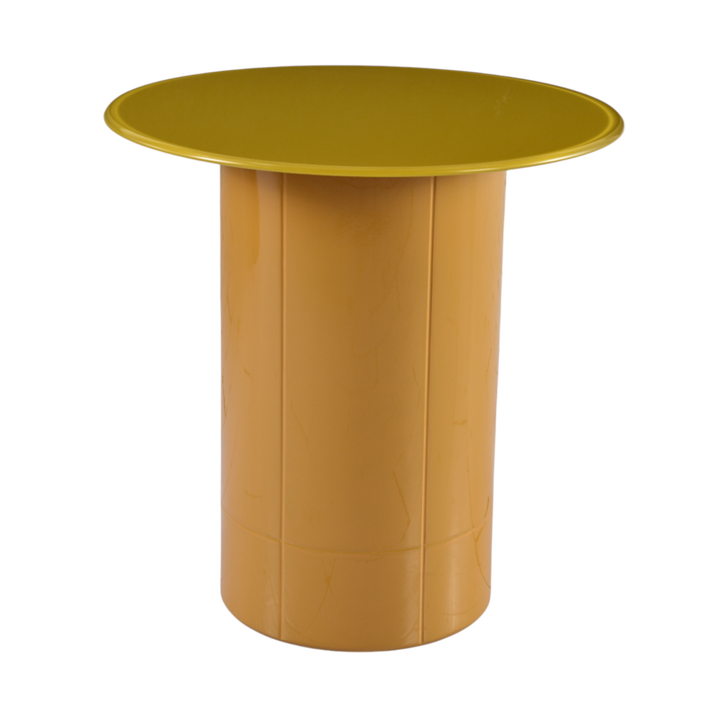 Table basse 50 cm en verre jaune