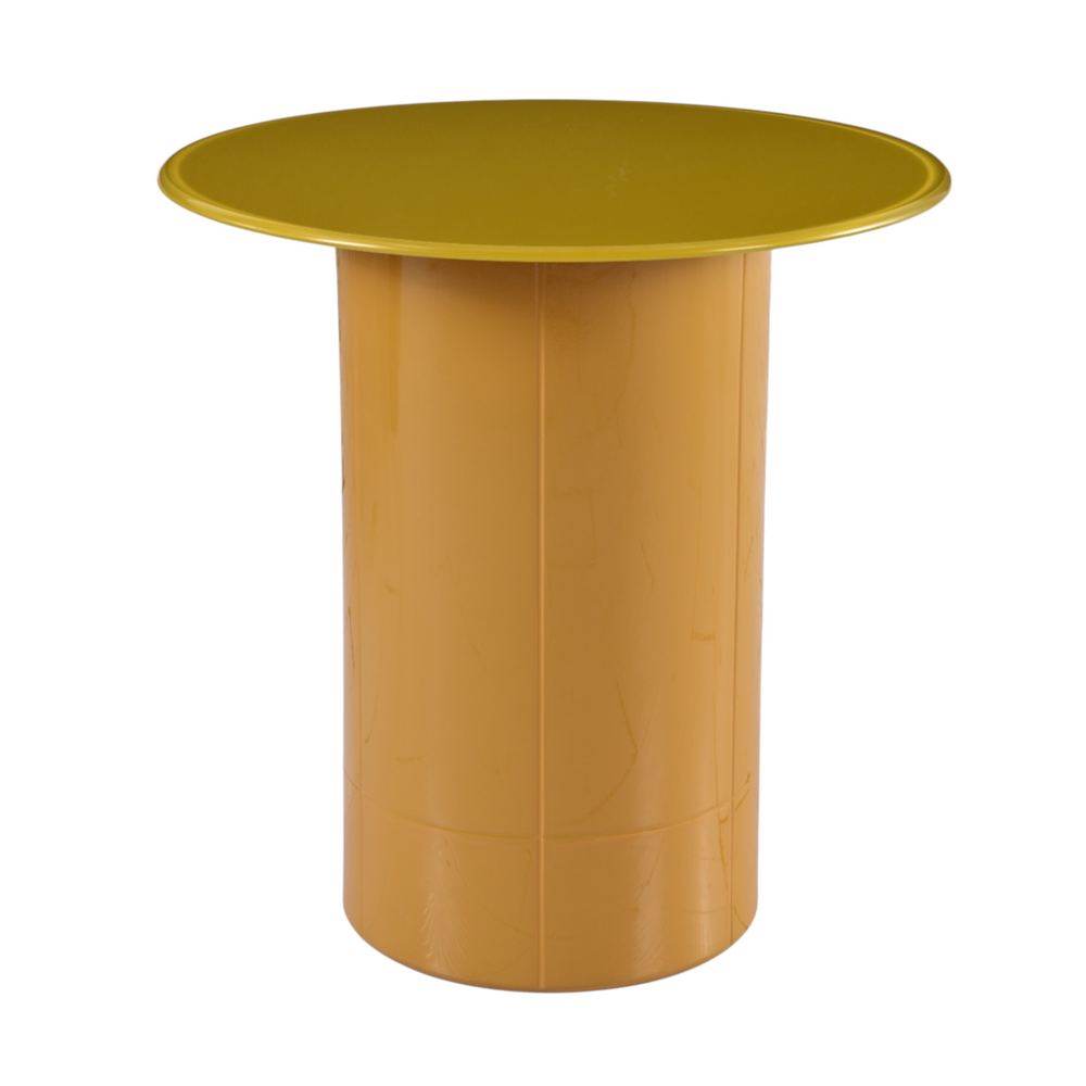 Table basse 50 cm en verre jaune
