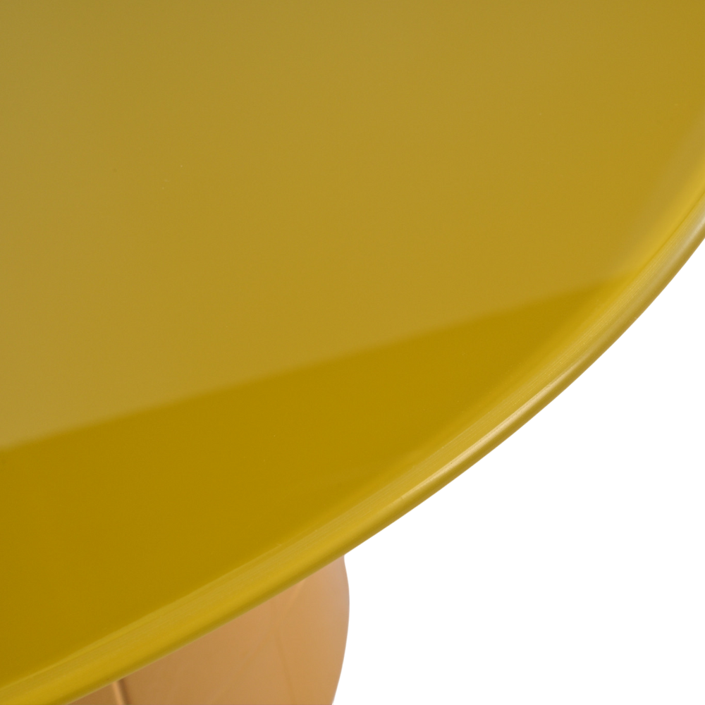 Table basse 80 cm en verre jaune