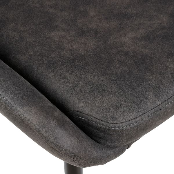 Chaise tissu effet daim gris foncé