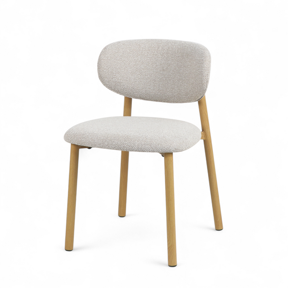 Chaise repas tissu gris clair