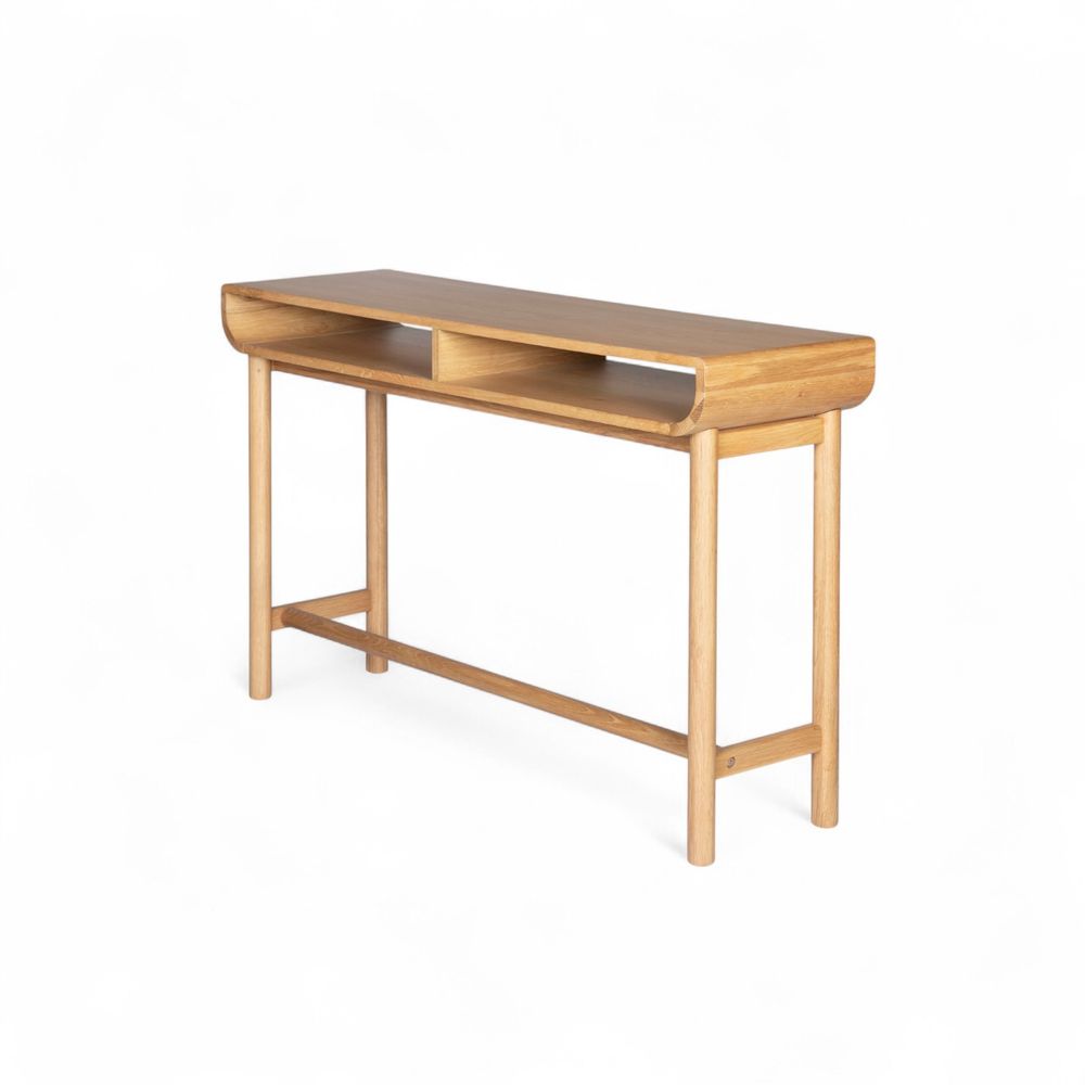 Console 120 cm 2 niches chêne naturel