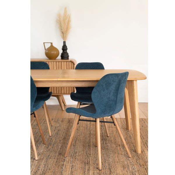 Chaise tissu soft touch bleu foncé