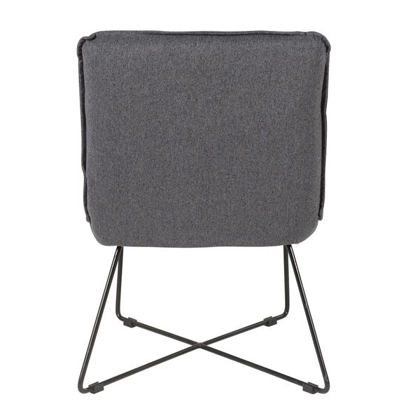 Fauteuil tissu et métal gris foncé design Hall