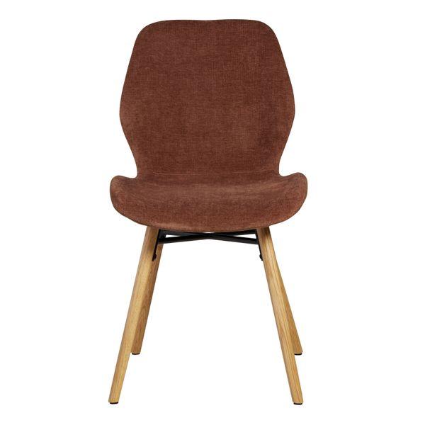 Chaise tissu soft touch acajou