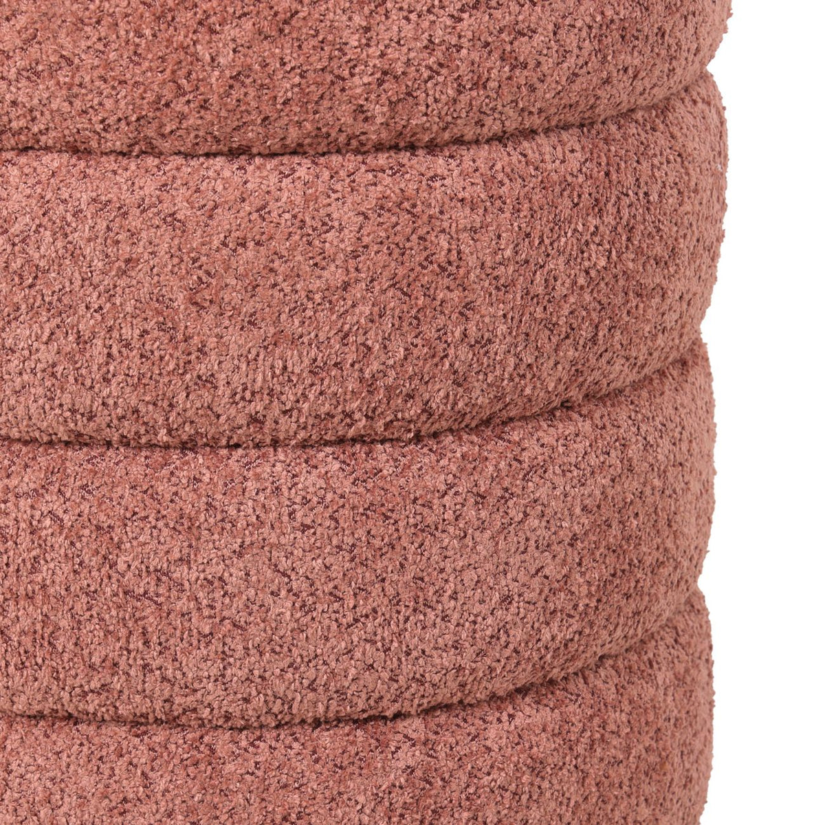 Pouf tissu effet fourrure rase vieux rose