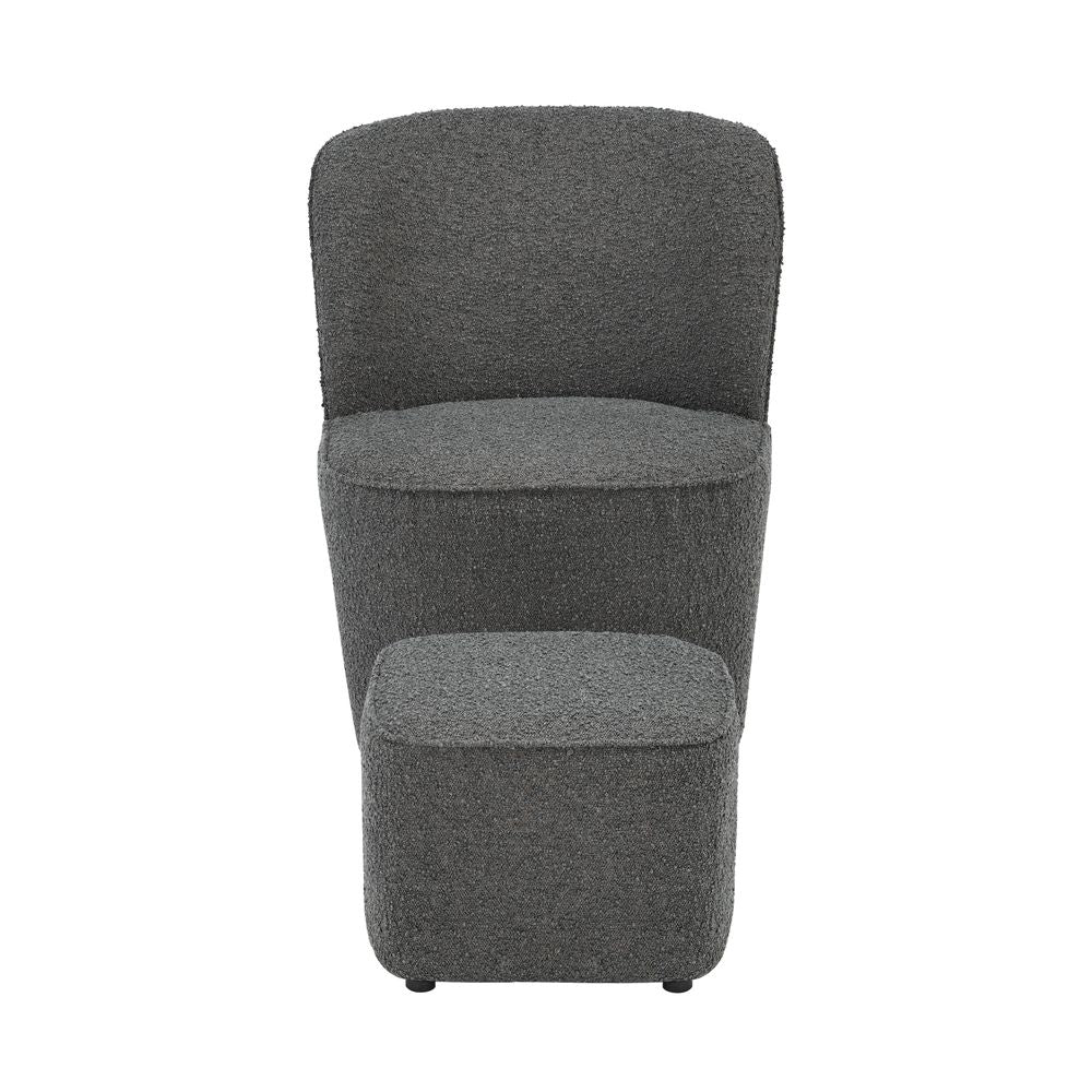 Fauteuil en bouclette gris foncé