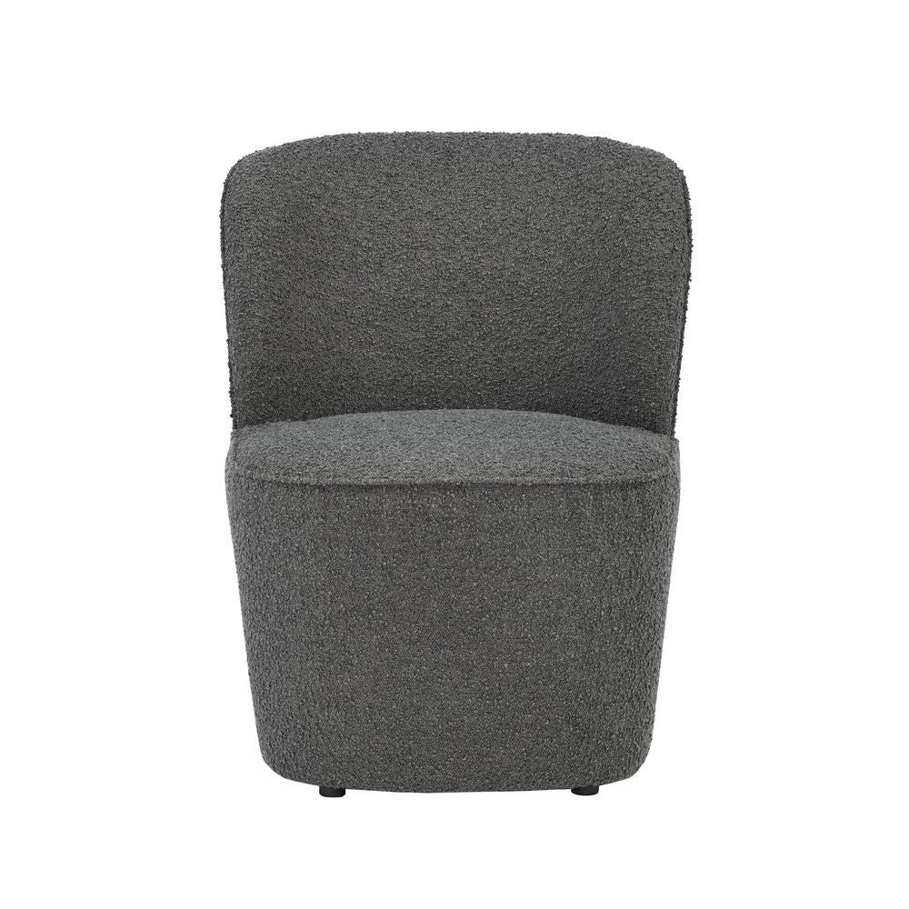 Fauteuil en bouclette gris foncé