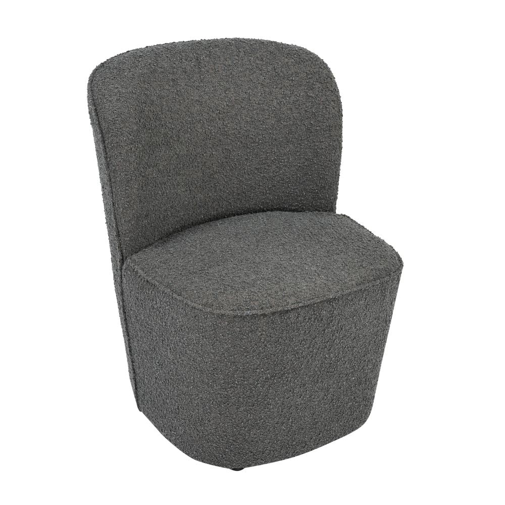 Fauteuil en bouclette gris foncé