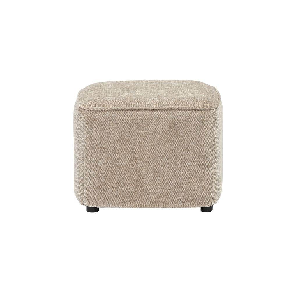 Pouf en tissu soft touch taupe Jona