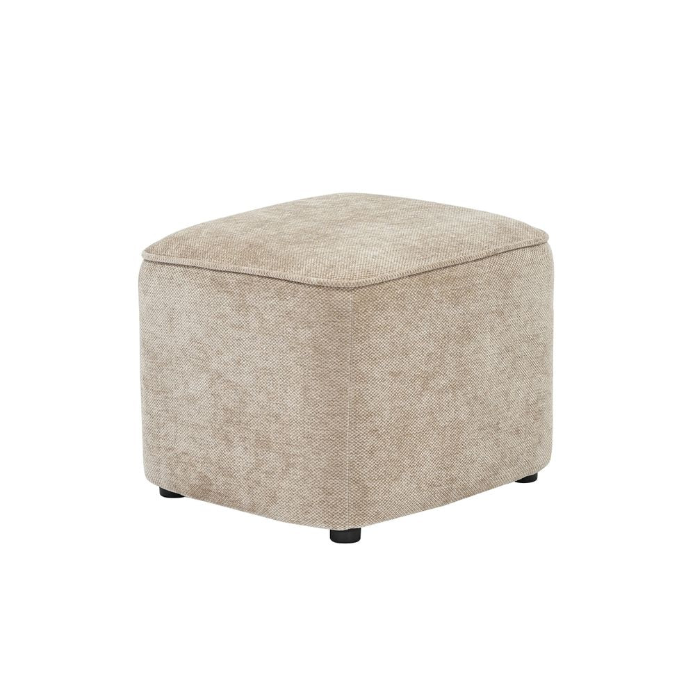 Pouf en tissu soft touch taupe Jona