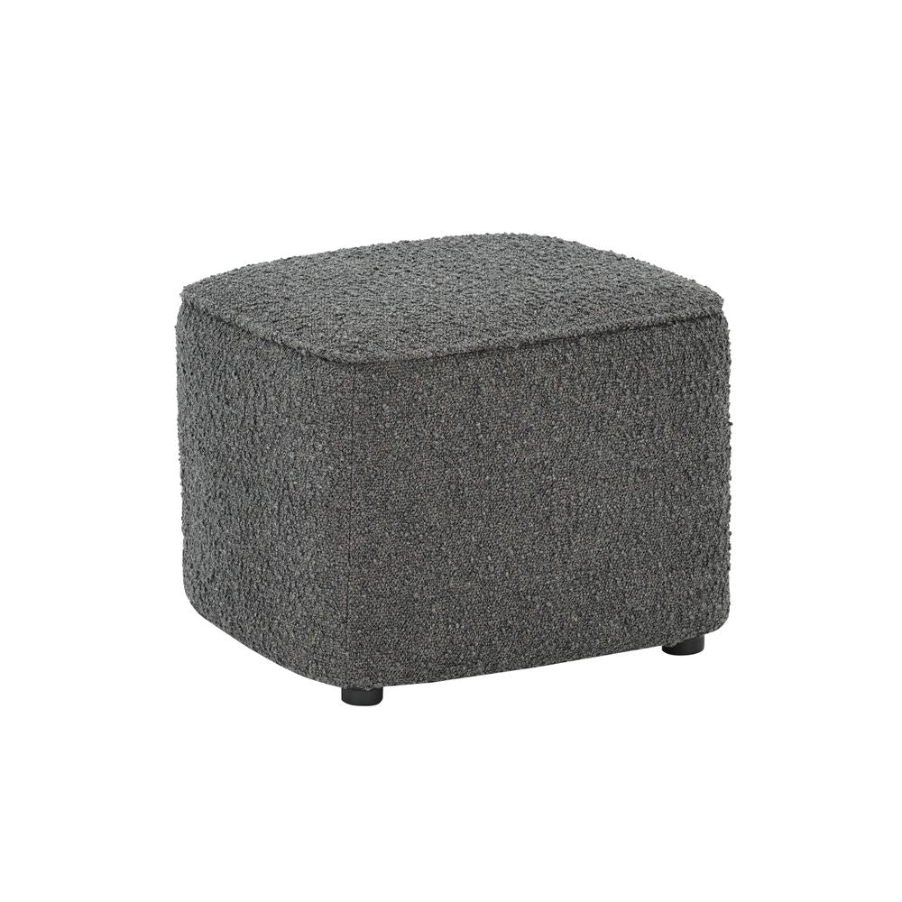 Pouf en bouclette gris foncé Jona
