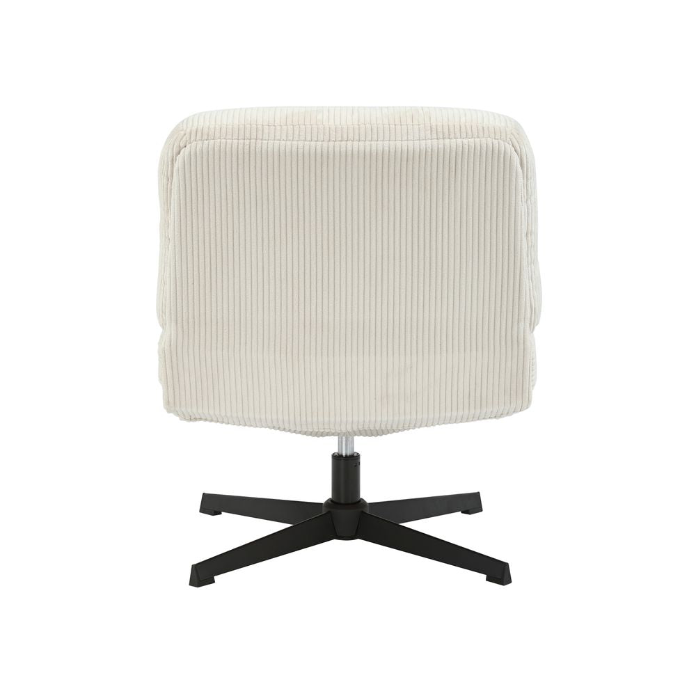 Fauteuil pivotant velours côtelé écru