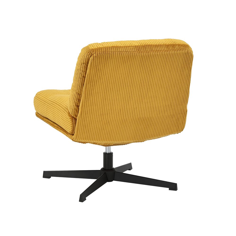 Fauteuil pivotant velours côtelé miel