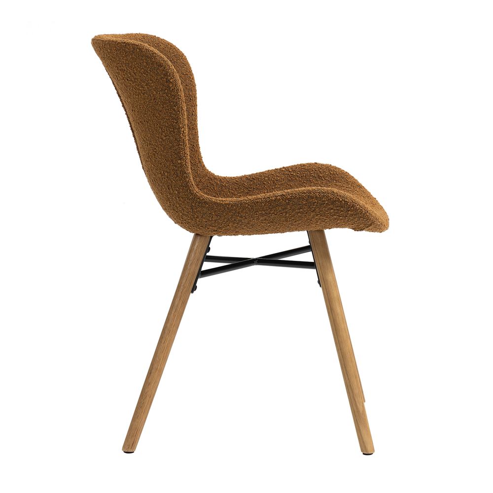 Chaise repas effet bouclette cuivre