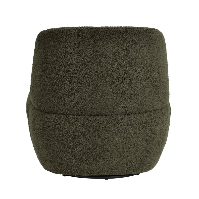 Fauteuil pivotant en bouclette épaisse vert
