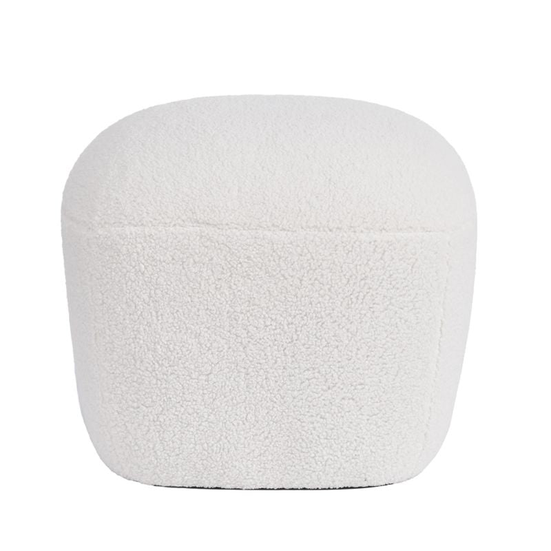 Pouf en bouclette épaisse écru
