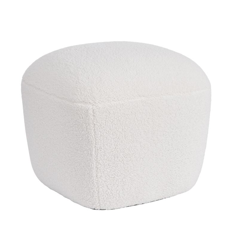 Pouf en bouclette épaisse écru