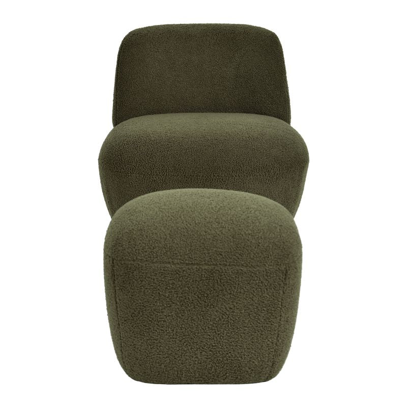 Pouf en bouclette épaisse vert