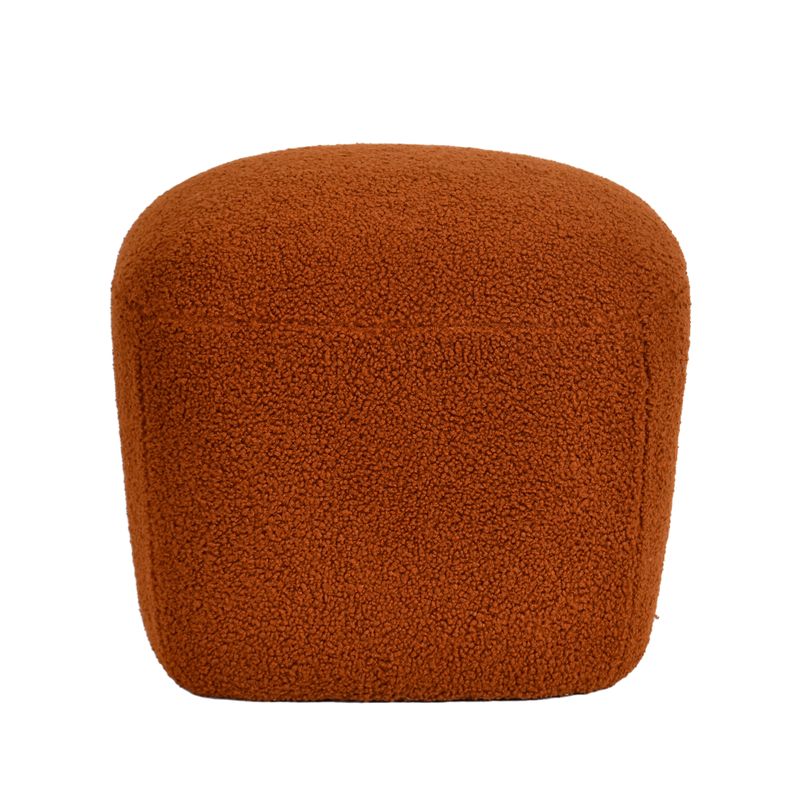 Pouf en bouclette épaisse terracotta