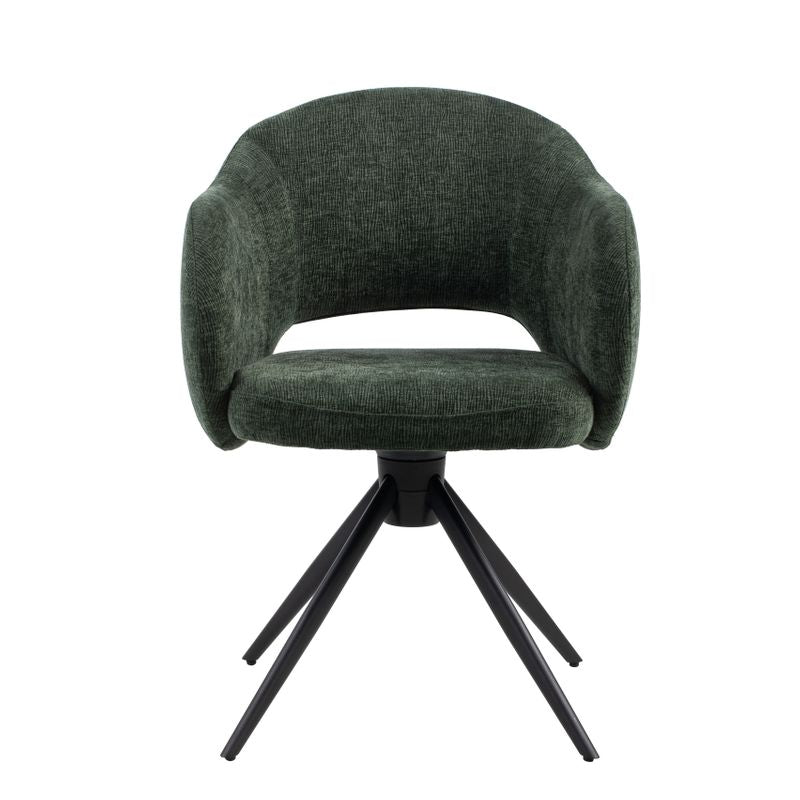 Chaise pivotante tissu vert foncé