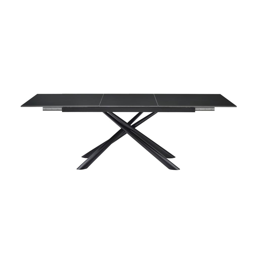 Table repas en céramique noir 160 cm avec allonge