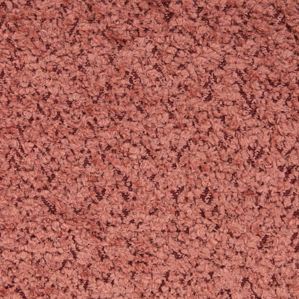 Pouf tissu effet fourrure rase vieux rose