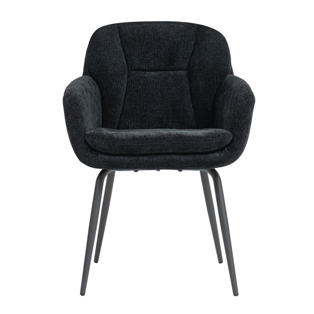 Chaise accoudoirs noire