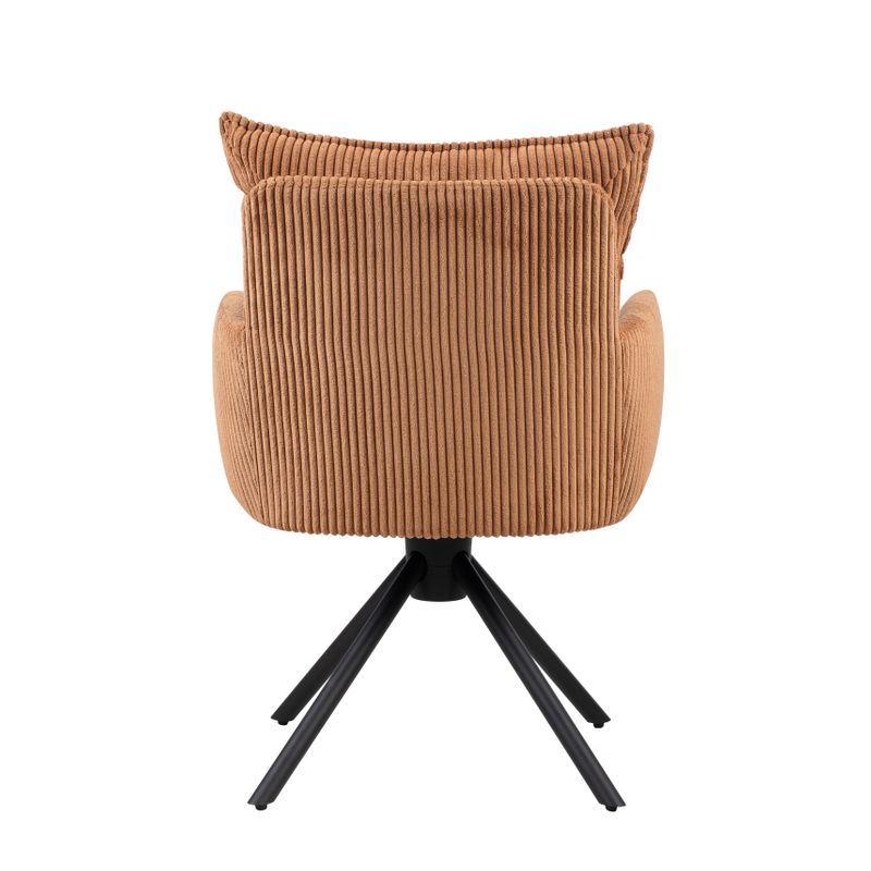 Chaise repas velours côtelé caramel