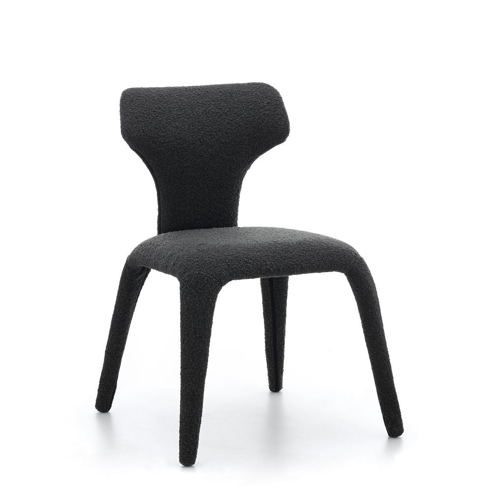 Chaise repas full bouclette rase gris foncé